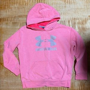 Under Armour girls pink hoodie - size youth medium